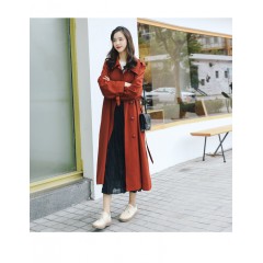 風(fēng)衣女長(zhǎng)款過膝春秋新款韓版赫本風(fēng)復(fù)古休閑寬松秋裝外套女潮