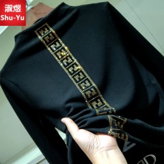 常規(guī)/加絨打底衫女秋冬季新款韓版半高領修身洋氣磨毛長袖T恤女