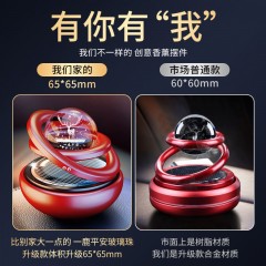 車(chē)載香水?dāng)[件太陽(yáng)能雙環(huán)懸浮高級(jí)感汽車(chē)創(chuàng)意上檔次內(nèi)裝飾品中控臺(tái)