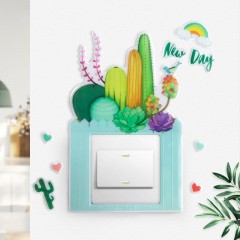 插座裝飾燈開關(guān)貼墻貼雙開關(guān)保護(hù)套3d立體家用創(chuàng)意現(xiàn)代簡(jiǎn)約單雙開