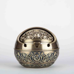 歐式家用客廳煙灰缸 防風帶蓋耐摔復(fù)古創(chuàng)意個性高檔煙灰缸