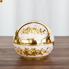 歐式家用客廳煙灰缸 防風帶蓋耐摔復(fù)古創(chuàng)意個性高檔煙灰缸