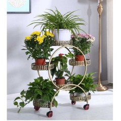 花架鐵藝帶輪落地式綠蘿花盆架客廳陽臺花架子多層室內(nèi)特價省空間