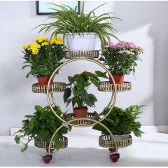 花架鐵藝帶輪落地式綠蘿花盆架客廳陽臺花架子多層室內(nèi)特價省空間