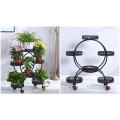 花架鐵藝帶輪落地式綠蘿花盆架客廳陽臺花架子多層室內(nèi)特價省空間