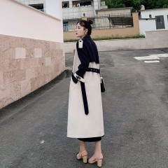 【杭州品牌】風(fēng)衣女中長(zhǎng)款2020春季新款韓版拼色寬松外套潮