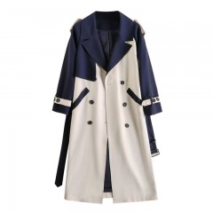 【杭州品牌】風(fēng)衣女中長(zhǎng)款2020春季新款韓版拼色寬松外套潮