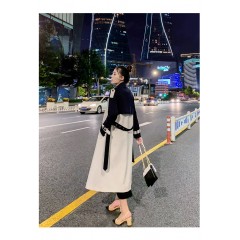 【杭州品牌】風(fēng)衣女中長(zhǎng)款2020春季新款韓版拼色寬松外套潮