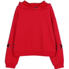 韓都衣舍春季韓國ulzzang連帽衛(wèi)衣女套頭寬松百搭學生韓版潮bf風 領券下單立減/單件包郵/先拍先發(fā)貨！