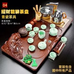 全自動(dòng)家用整套功夫茶具套裝陶瓷玻璃茶壺茶杯茶道實(shí)木茶臺(tái)茶盤(pán)